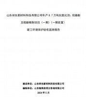 山東祥東新材料科技有限公司年產(chǎn)8.7萬噸抗氧化劑、烷基酚及粗酚精制項目(一期)(一期裝置)竣工環(huán)境保護驗收監(jiān)測報告